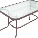Set de masă de bucătărie Valor-Sussie, Metal și Sticlă, Maro, 110x60x70 cm