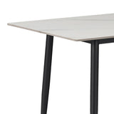Set de sufragerie Gustas-Giselle, 5 piese, marmura Alba pietruita-negru metalic, 120x80x75 cm
