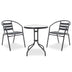 Set de sufragerie Watson-Tade 3 piese metal-negru-sticla, D60x70 cm