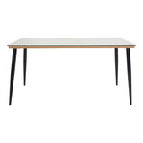 Set de Masa de restaurant Naoki-Tanish din de 7 piese din ratan Natural-metal-negru-sticla, 160x90x78 cm