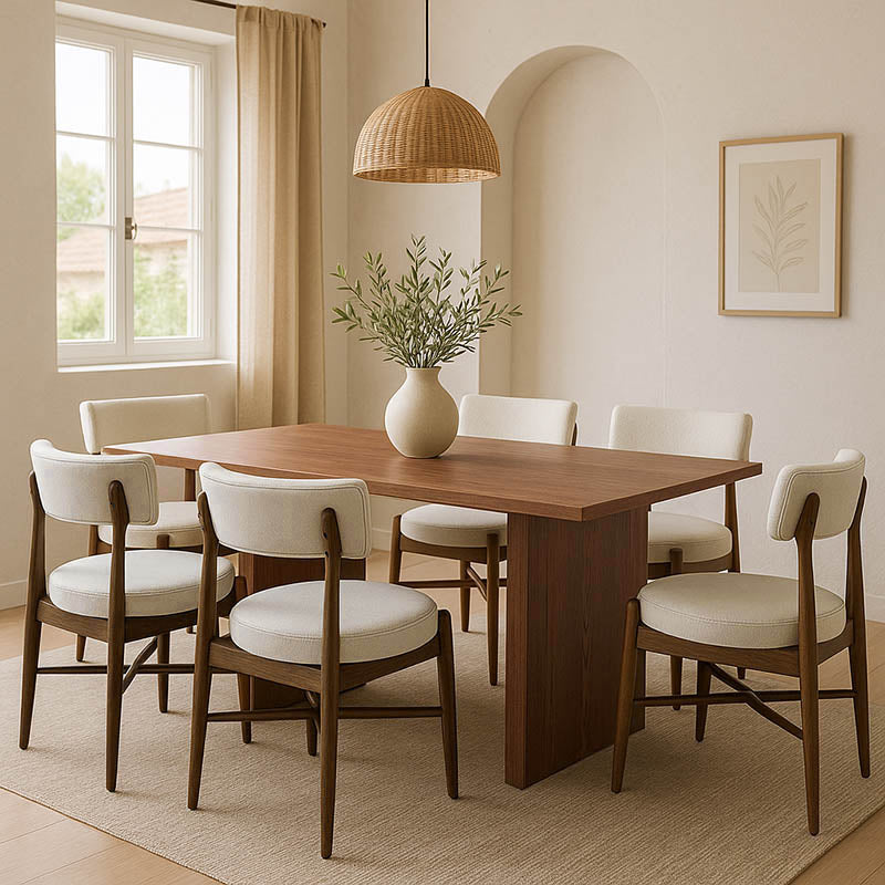 Set de sufragerie Eleganza-Raudi 7 piese, nuc, 180x99x76 cm