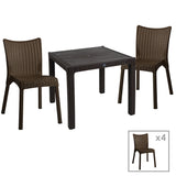 Set de Masa Explore-Confident set 5 piese, maro, 90x90x74 cm