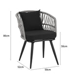 Set de Masa Naoki 7 bucati metal negru-pe Natural-sticla, 160x90x78 cm