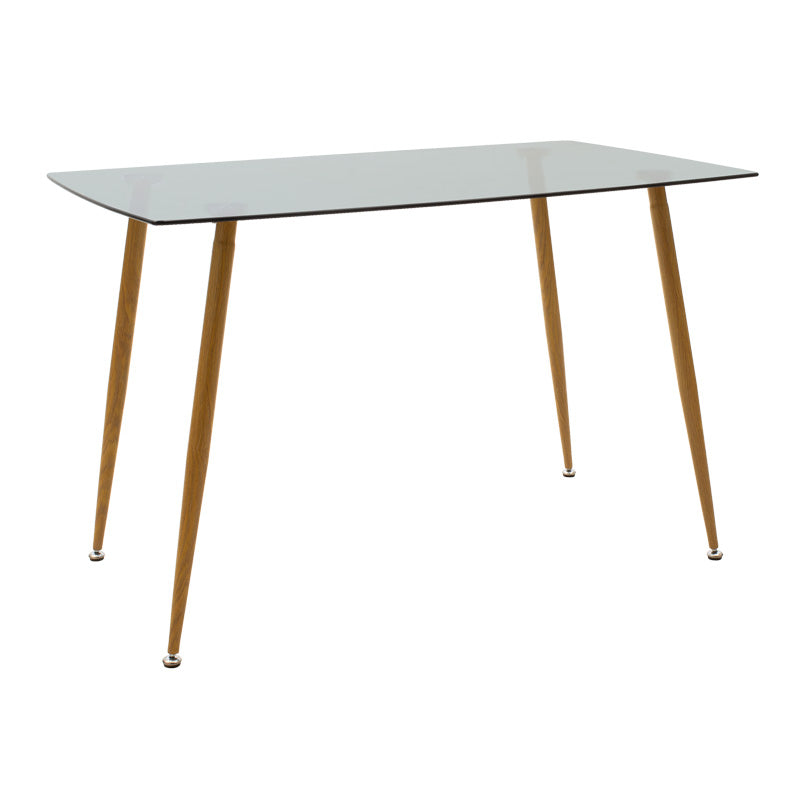 Set de Masa pentru 5 persoane Chloe-Parker din sticla, gri inchis-Natural, 120x70x75 cm