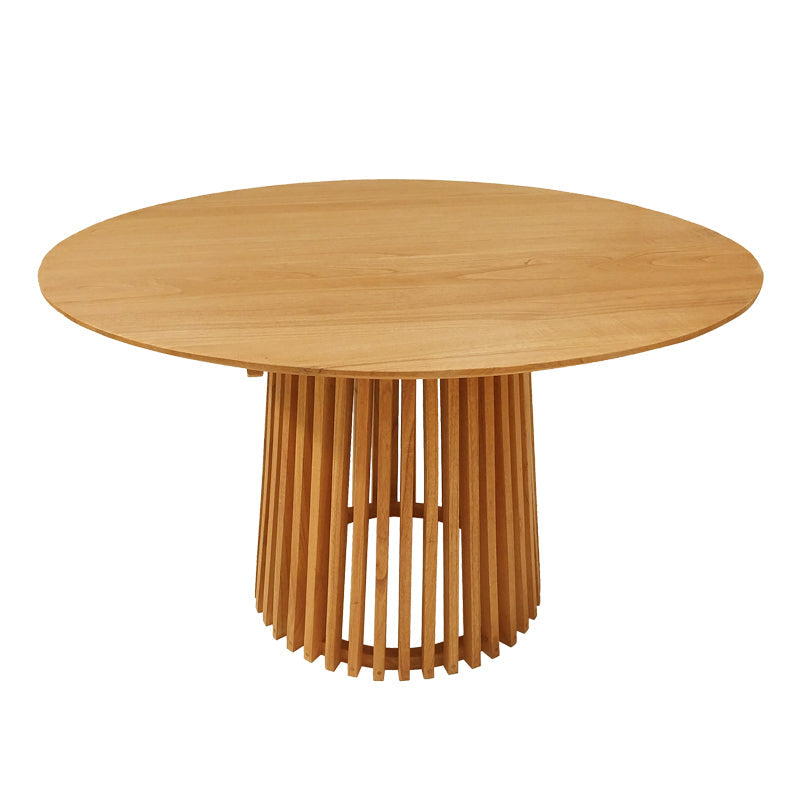 Set de masa pentru sufragerie Elaiza-Kenda 5 piese din lemn de teak, Natural, D120x75 cm