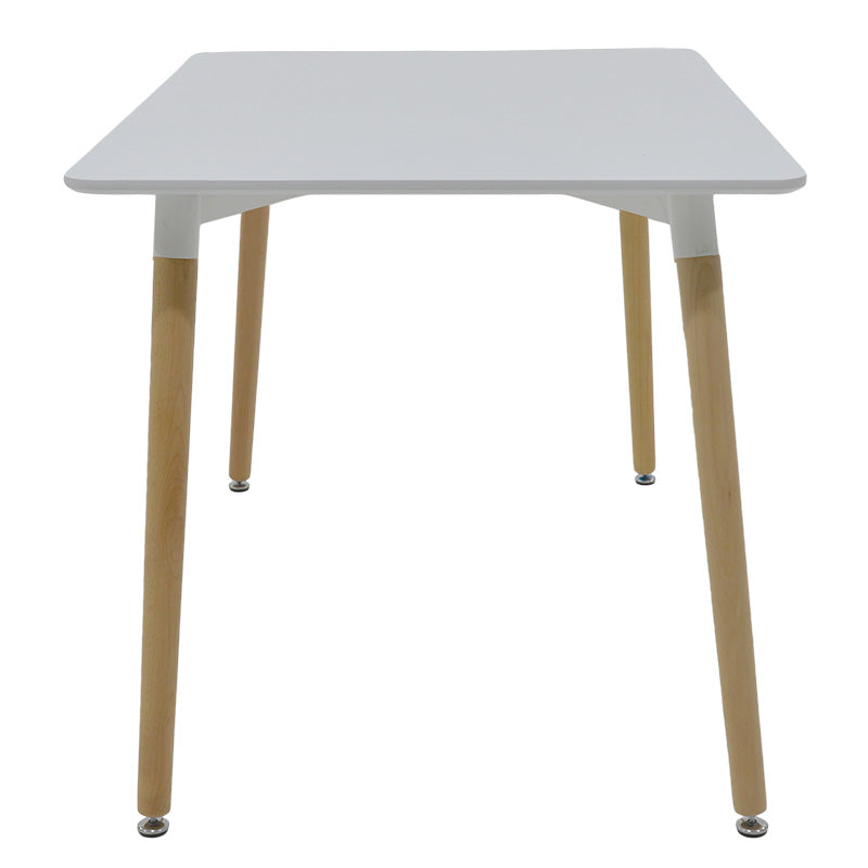 Set de masa si scaune Natali-Noor, Gri-Alb cu picioare Naturale, 120x80x76 cm