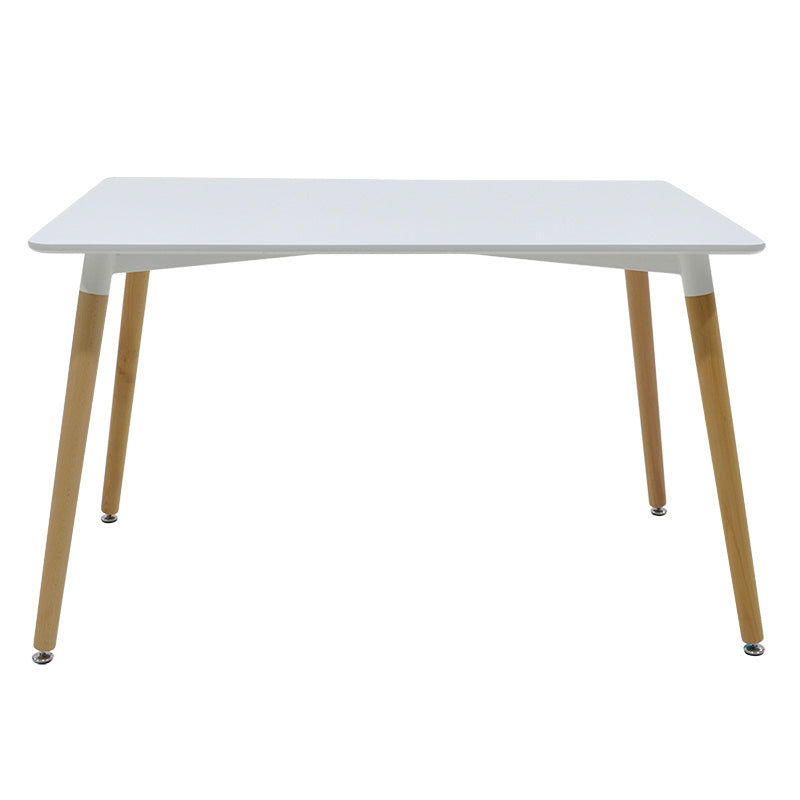Set de masa si scaune Natali-Noor, Gri-Alb cu picioare Naturale, 120x80x76 cm