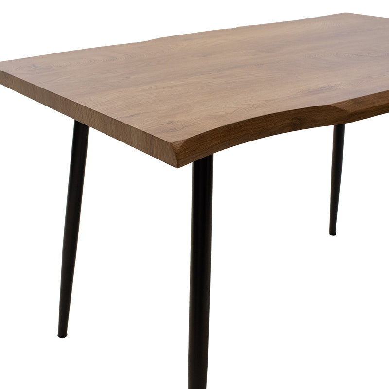 Set de masă și scaune Neve-Parker, Lemn/Metal, Negru, 120x80x75 cm