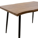 Set de masă și scaune Neve-Parker, Lemn/Metal, Negru, 120x80x75 cm