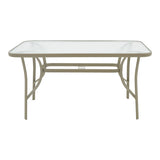 Set de masă Sussie cu funcție multifuncțională, Metal și sticlă, Multicolor, 140x80x70 cm