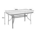 Set de masă Sussie cu funcție multifuncțională, Metal și sticlă, Multicolor, 140x80x70 cm