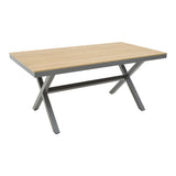 Set de Masa Thorio-Felicia 5 antracit aluminiu si placaj, Natural, 160x90x75 cm
