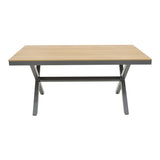 Set de Masa Thorio-Felicia 5 antracit aluminiu si placaj, Natural, 160x90x75 cm
