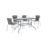 Set de Masa Valor-Obbi, Maro - Gri inchis, 110x60x70 cm - Gri inchis