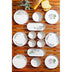Set de mic dejun Lavanta 14 piese, Alb, 19 cm
