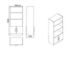 Set de mobilier de birou Barsto, Alb - Nuc - Stejar, 5 piese Elegante, 140x60x74 cm - Stejar