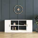 Set de mobilier de birou Bexon, Nuc - Alb - Stejar, Birou - Comoda - Rollbox - Masuta, 140x60x74 cm - Alb