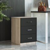 Set de mobilier de birou Clabber, Alb - Stejar - Nuc, 4 piese Biblioteca - Birou - Masa - Rollbox, 140x60x74 cm - Stejar