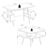 Set De Mobilier De Birou Irony Maxi Set 2 piese, Bej - Maro, 140x74x60 cm - Maro