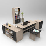 Set mobilier de birou Linta, 5 piese, 140x74x60 cm - Stejar