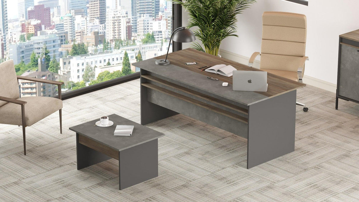 Set de mobilier de birou Sartoria Mini, Maro, 2 piese, Birou - Masa, 180x90x75 cm