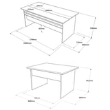 Set de mobilier de birou Sartoria Mini, Maro, 2 piese, Birou - Masa, 180x90x75 cm