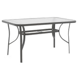 Set de mobilier de sufragerie cu masă și scaune Ensure-Sussie, Metal și Sticlă, Gri, 140x80x70 cm