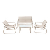 Set de mobilier de exterior cu funcție relaxare Veranda, textilene-metal, cappuccino, 110x74x75 cm