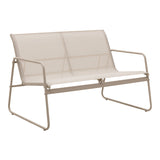 Set de mobilier de exterior cu funcție relaxare Veranda, textilene-metal, cappuccino, 110x74x75 cm