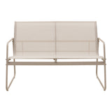 Set de mobilier de exterior cu funcție relaxare Veranda, textilene-metal, cappuccino, 110x74x75 cm