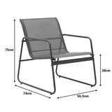 Set de mobilier de exterior cu funcție relaxare Veranda, textilene-metal, cappuccino, 110x74x75 cm