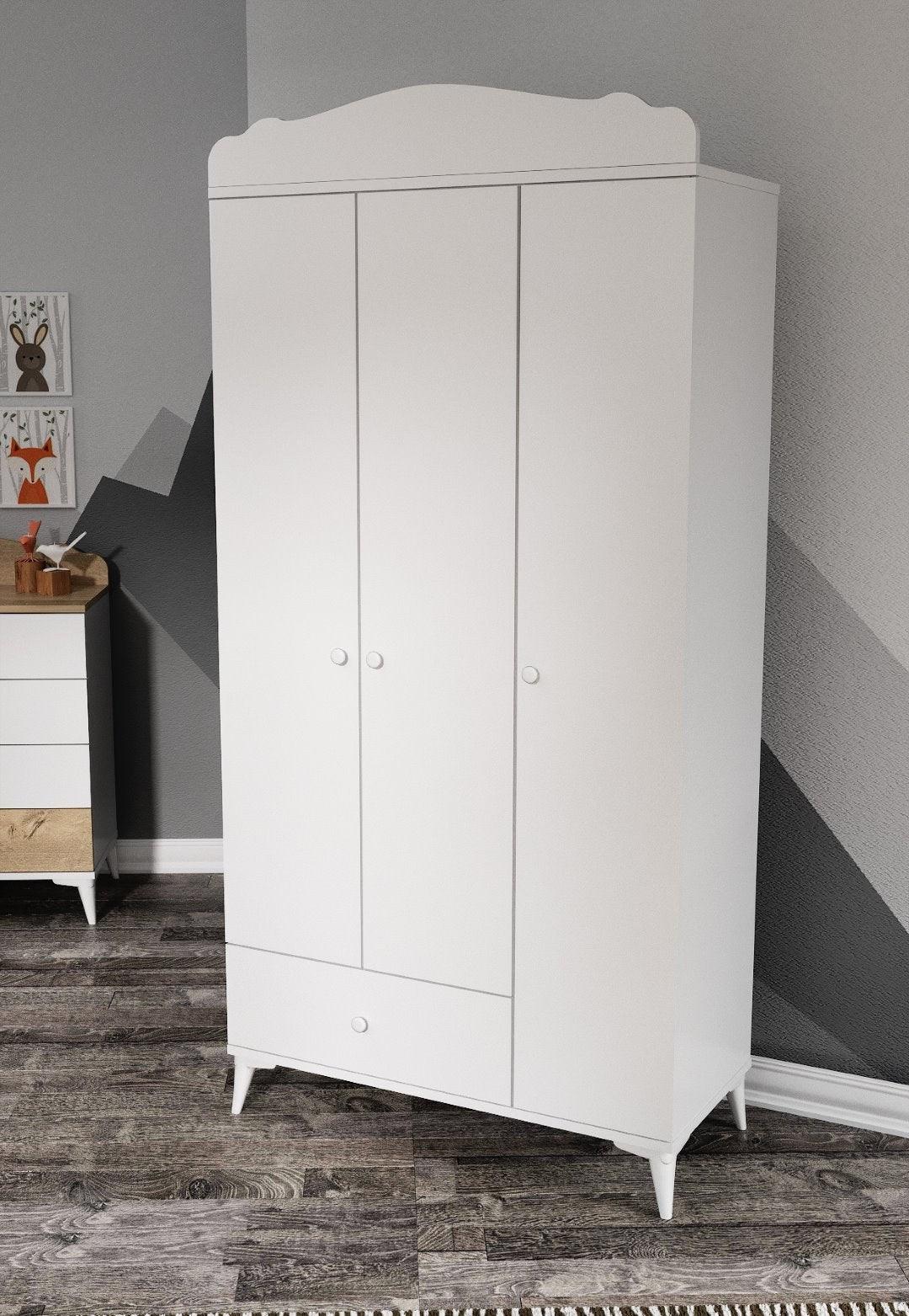 Set de mobilier pentru camera bebelusului Sansa, Alb, 95x67x175 cm