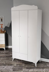 Set de mobilier pentru camera bebelusului Sansa, Alb, 95x67x175 cm