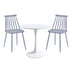 Set de mobilier pentru sufragerie cu masă și scaune Elijah-Aurora, Polipropilenă, Masa: , Scaune: 2 bucăți, Alb-Gri, 60x74 cm