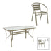 Set de mobilier pentru sufragerie cu masă și scaune Tade-Ensure, Metal și Sticlă, Multicolor, 140x80x70 cm