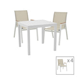 Set de sufragerie Azelie-Kliton set de 5 Gri-aluminiu, alb, 77x55x94 cm
