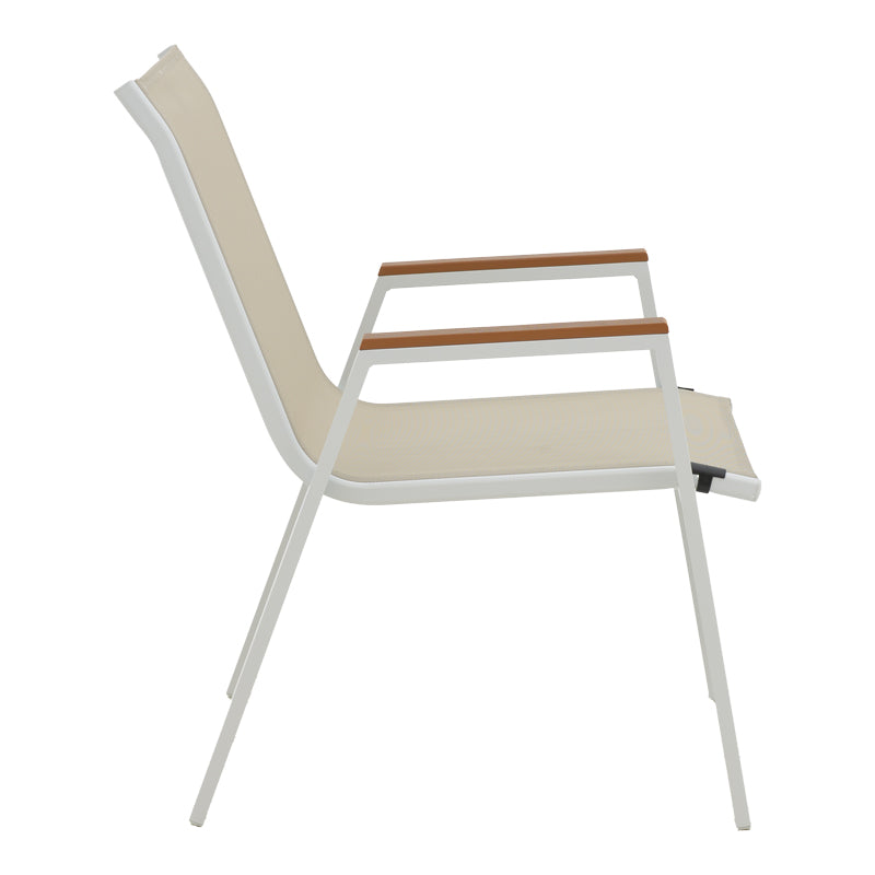 Set de sufragerie Azelie-Kliton set de 5 Gri-aluminiu, alb, 77x55x94 cm