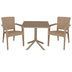 Set de sufragerie Groovy-Halcyon set 3 piese, Crem, 80x80x74 cm