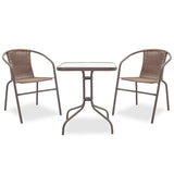 Set de sufragerie Obbi-Watson 3buc metal-pe maro, 60x60x60 cm