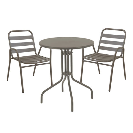 Set de sufragerie Sussie-Vergo set de 3 sampanie metal-aluminiu, Bej, D60x70 cm