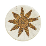 Set Decorativ Perete Cu Cercuri Wicker, Rattan Alb-Bej, Variate, 3 Piese, 50x50x8 cm