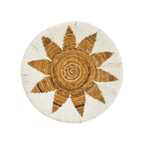 Set Decorativ Perete Cu Cercuri Wicker, Rattan Alb-Bej, Variate, 3 Piese, 50x50x8 cm