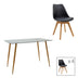 Set de sufragerie Chloe-Gaston, 5 piese, Antracit-Natural, 120x70x75 cm
