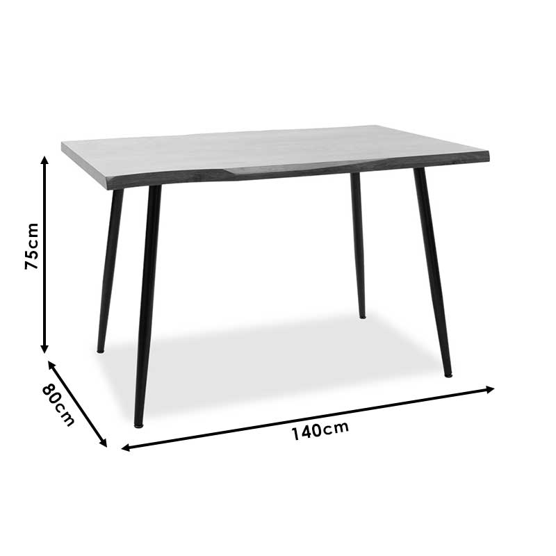 Set de sufragerie cu Murde Chairs negru and Neve masă, negru, 140x80x75 cm