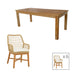 Set de sufragerie Elaiza-Wooly, 7 piese, Bej-Natural, 220x90x75 cm