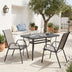 Set de sufragerie exterior Ensure Calan, 3 piese, metal si sticla, Antracit, 120x70x70 cm