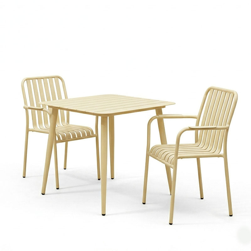 Set de sufragerie exterior Heven Vista, 3 piese, 80x80x72 cm - Champagne