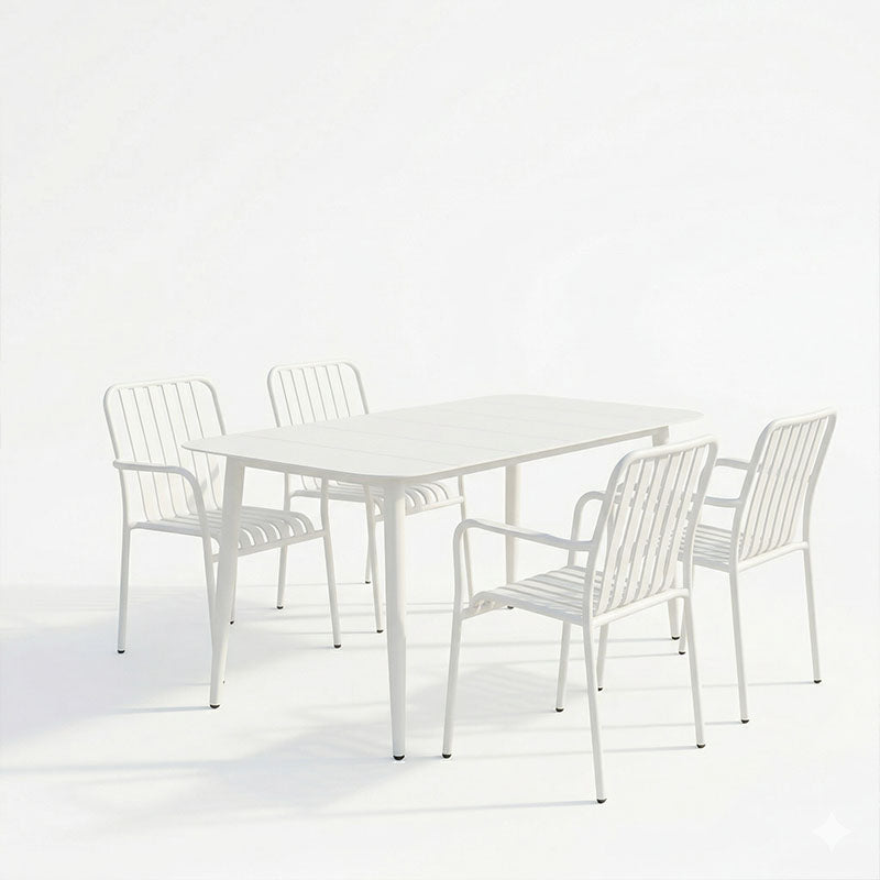 Set de sufragerie exterior Heven Vista, 5 piese, 150x80x72 cm - Alb