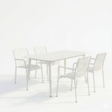 Set de sufragerie exterior Heven Vista, 5 piese, 150x80x72 cm - Alb