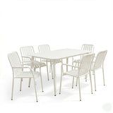 Set de sufragerie exterior Heven Vista, 7 piese, 150x80x72 cm - Alb